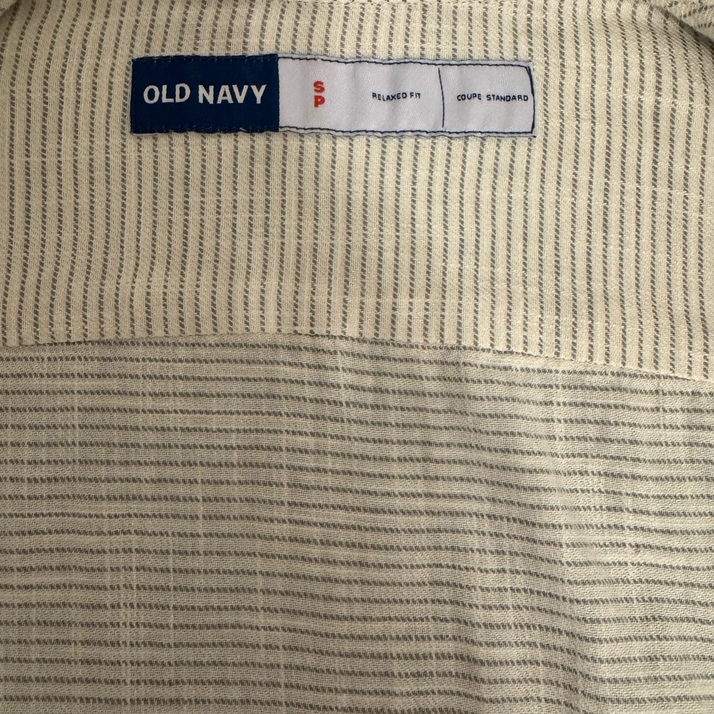 Old Navy Men's Beige Pinstripe Shirt